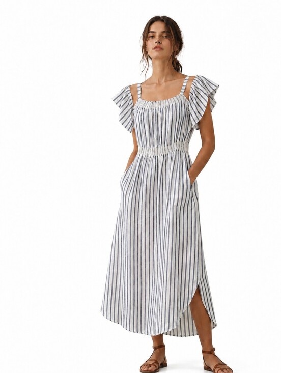 V By Violet Weekend Dresses & Skirts - V By Violet Weekend Women's Size Small Cotton Gauze Dress With Pockets Coastal